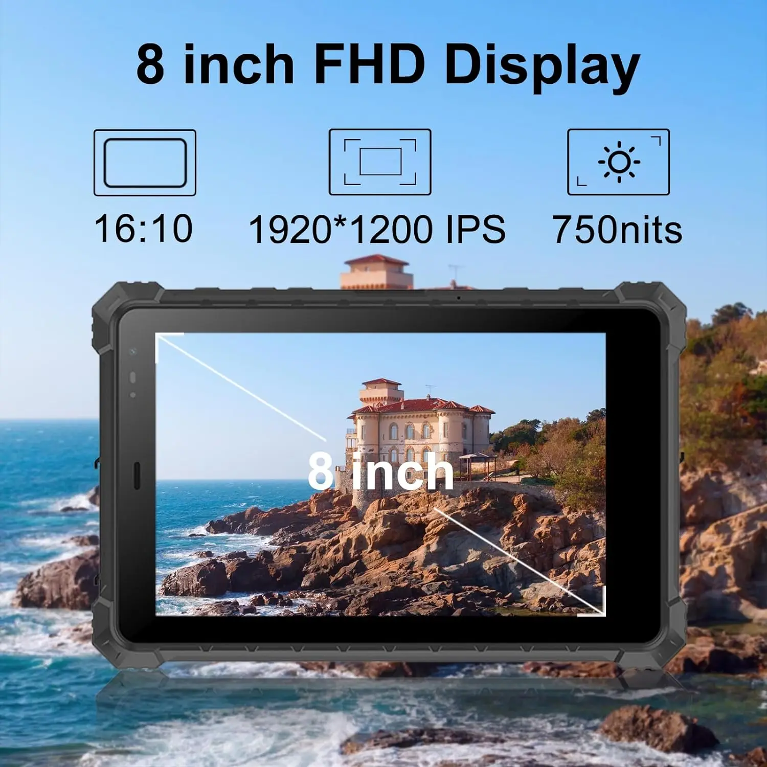 Industrial Laser Light - 8-Inch Rugged Tablet Windows 11 OS
