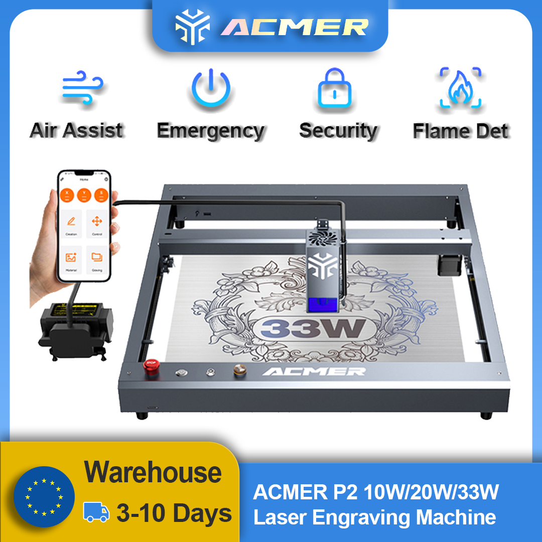 Industrial Laser Equipment - ACMER P2 Laser Engraver 33W 20W