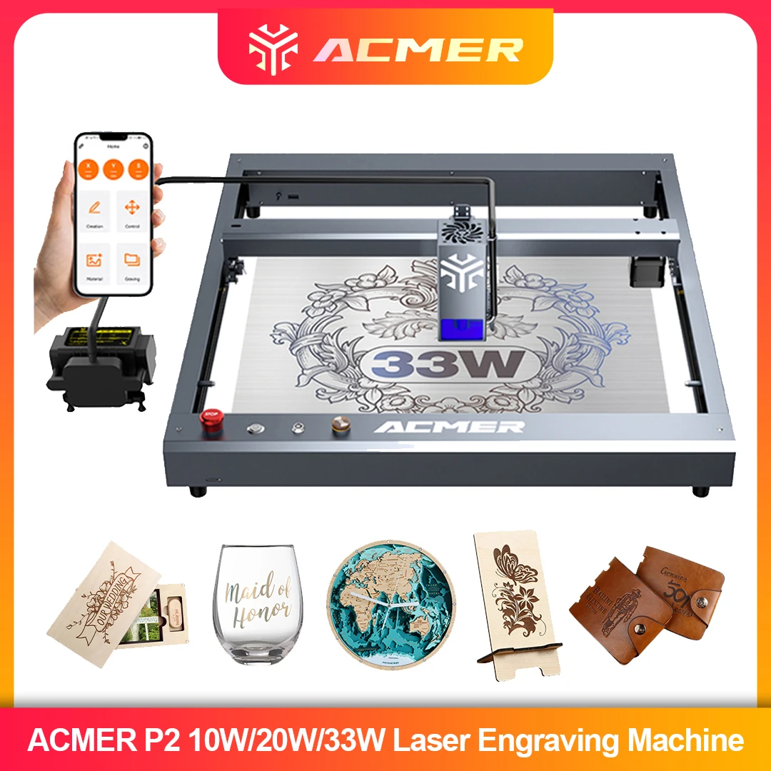 Industrial Laser Marking Machine - ACMER P2 Laser Engraver 33W 20W