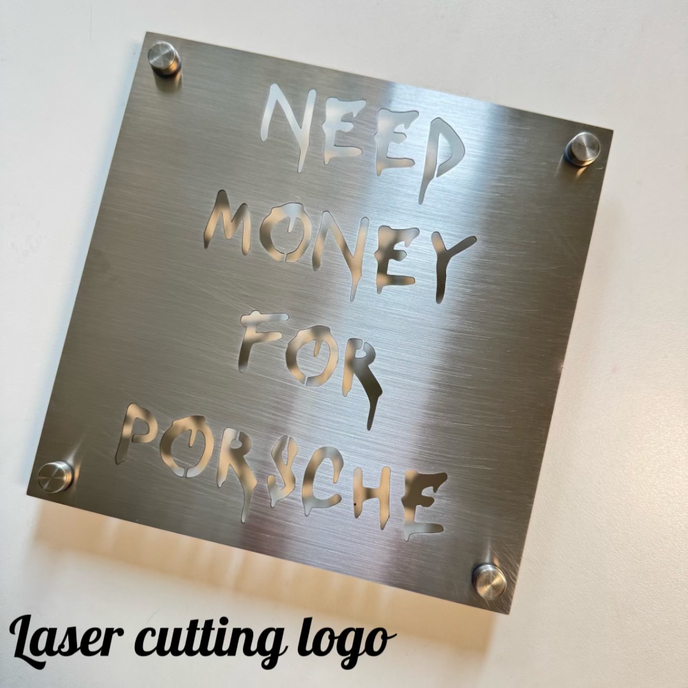 Modern Stainless Steel Signboa - Industrial Laser Power avaliação e preço