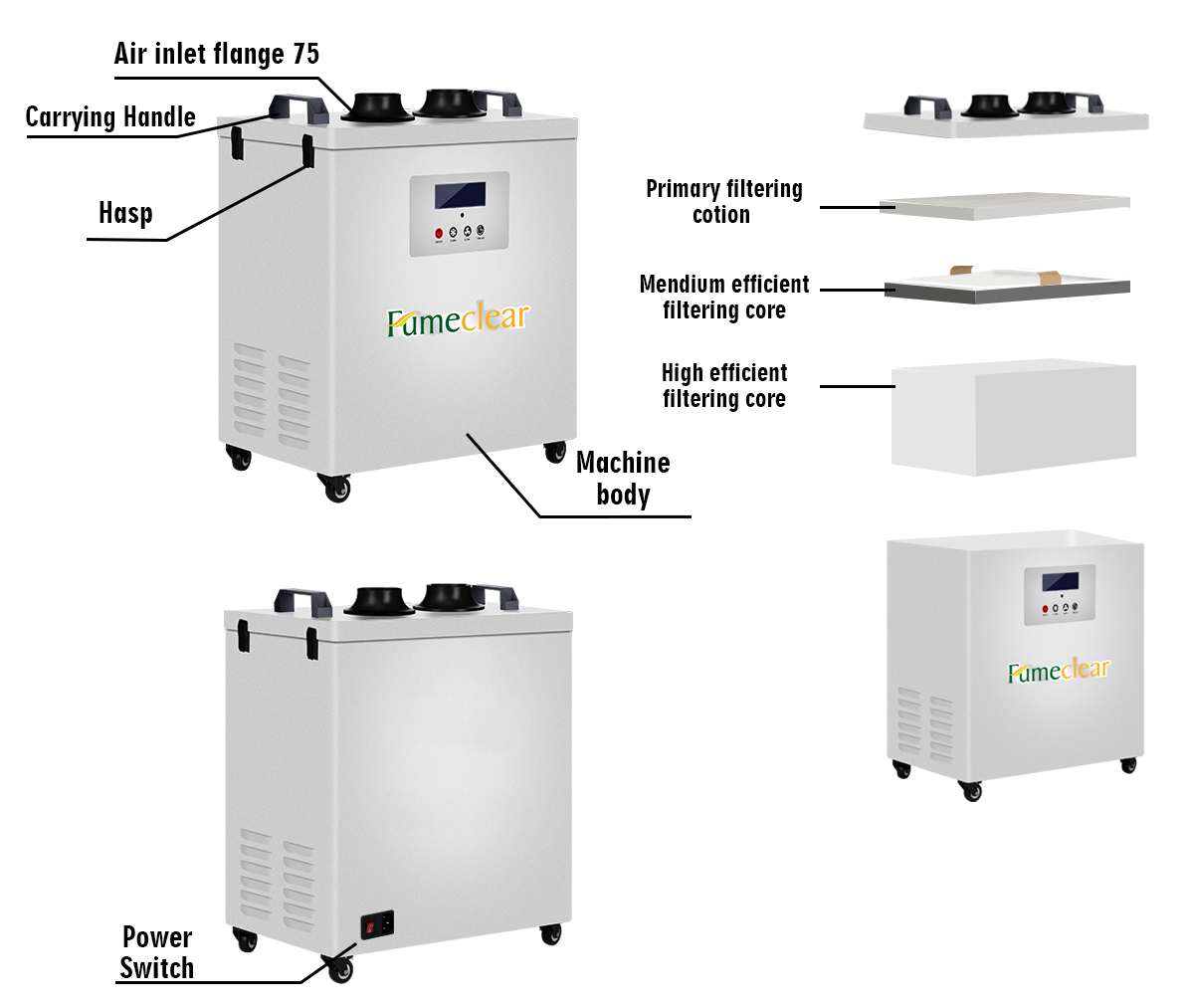 Strong Suction Industrial Weld - Industrial Laser Fume Extractor avaliação e preço