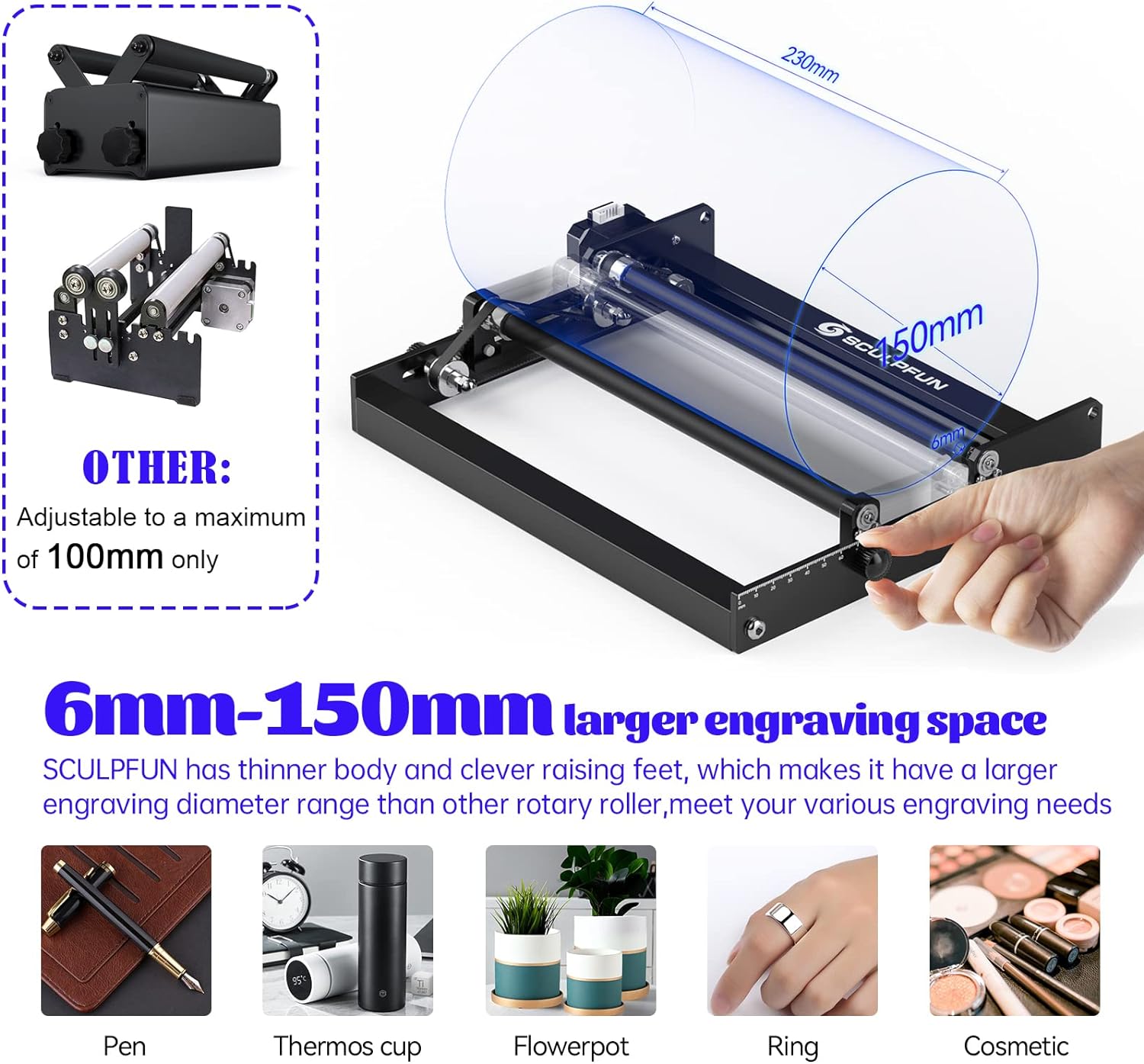 SCULPFUN Laser Rotary Roller L - Rotary Axis Laser Engraver avaliação e preço