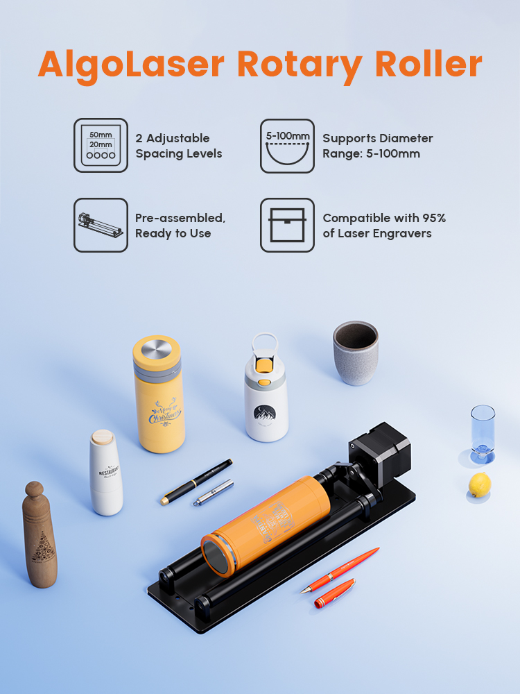 AlgoLaser Rotary Roller 360° R - Rotary Axis Laser Engraver avaliação e preço