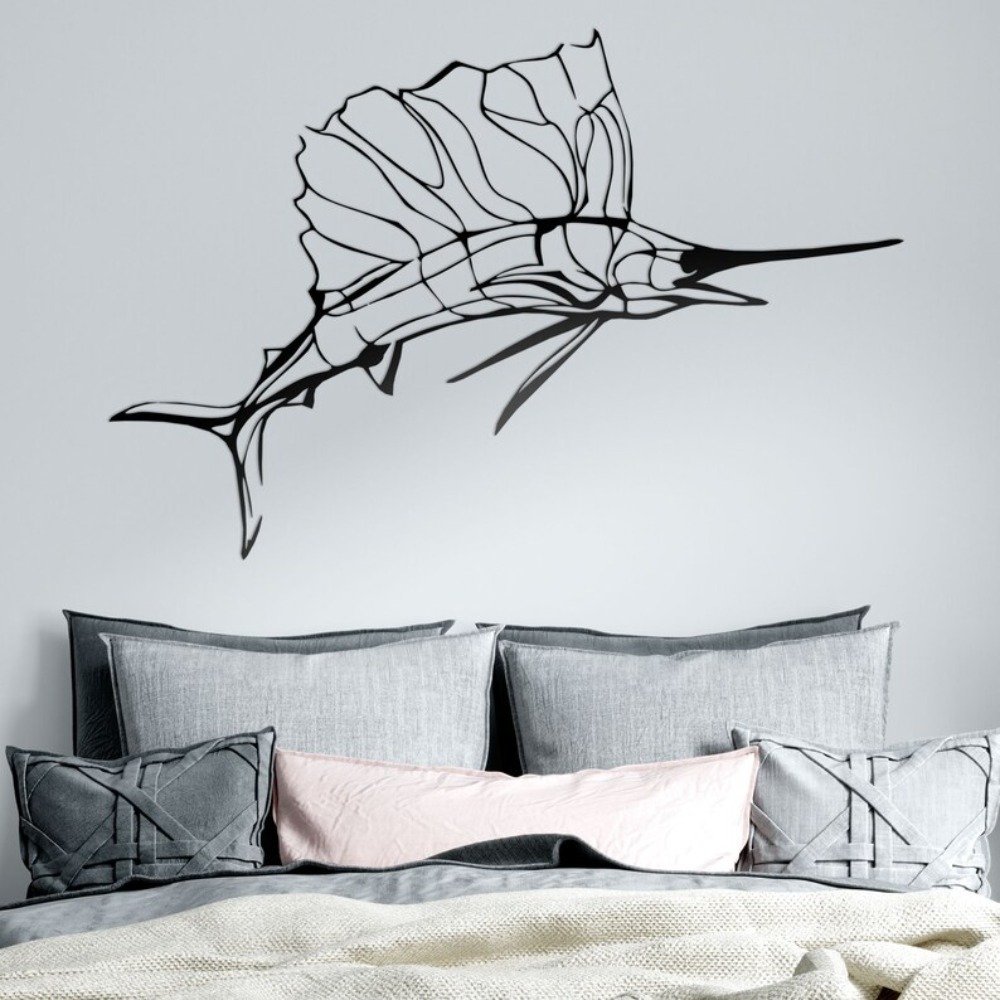 Swordfish Nautical Metal Wall  - Industrial Laser Power avaliação e preço