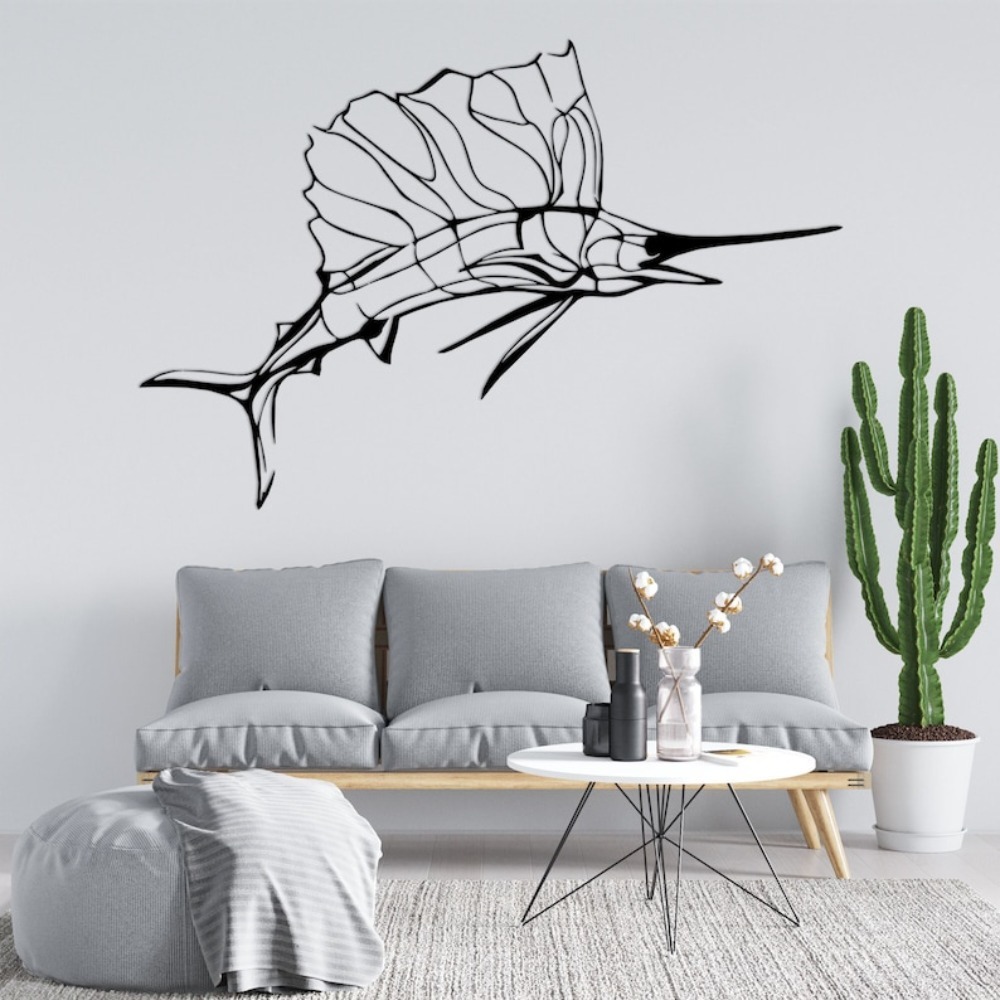 Swordfish Nautical Metal Wall  - Industrial Laser Power avaliação e preço