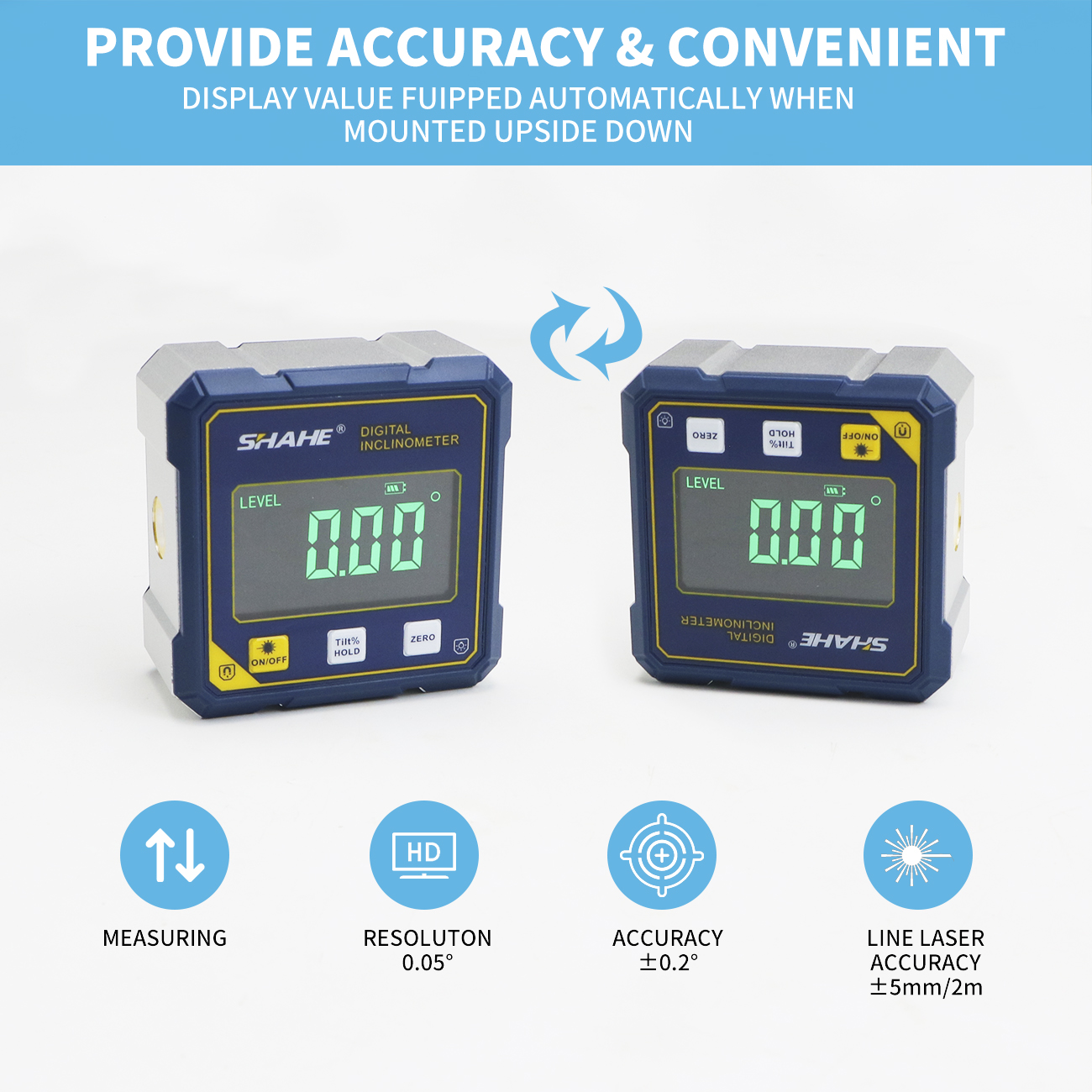 SHAHE Mini Protractor Angle Ga - Industrial Laser Alignment avaliação e preço