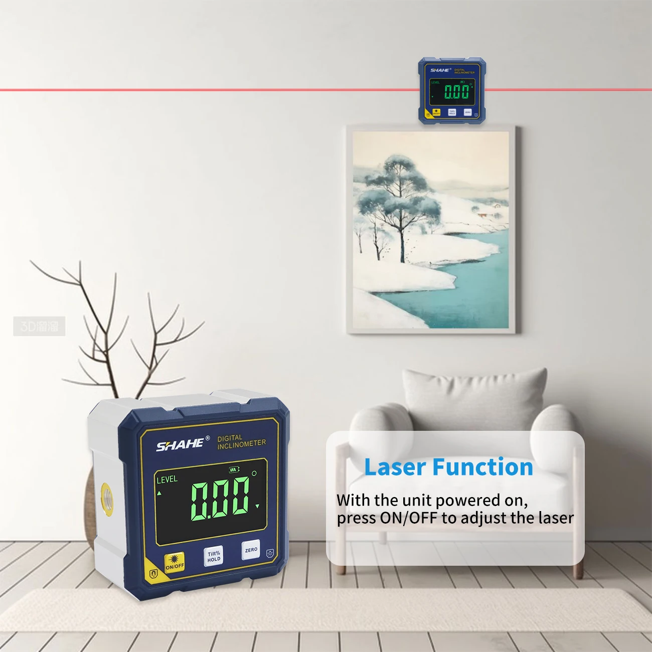 SHAHE Mini Protractor Angle Ga - Industrial Laser Alignment avaliação e preço