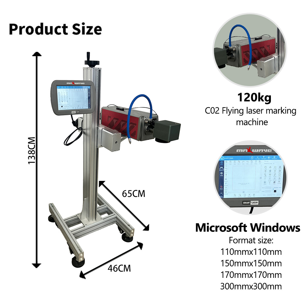 Versatile CO2 Flying Laser Mar - Industrial Laser Printing Machine avaliação e preço
