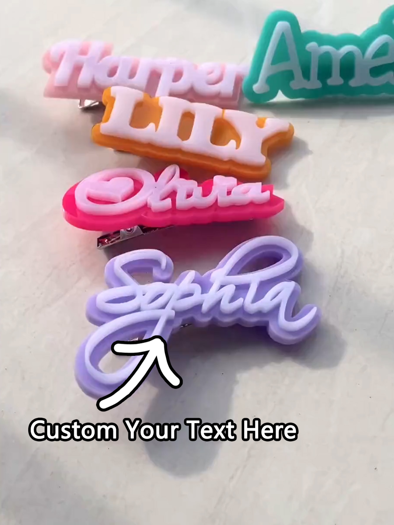 Custom Name Hair Clip - Name B - Industrial Laser Power avaliação e preço