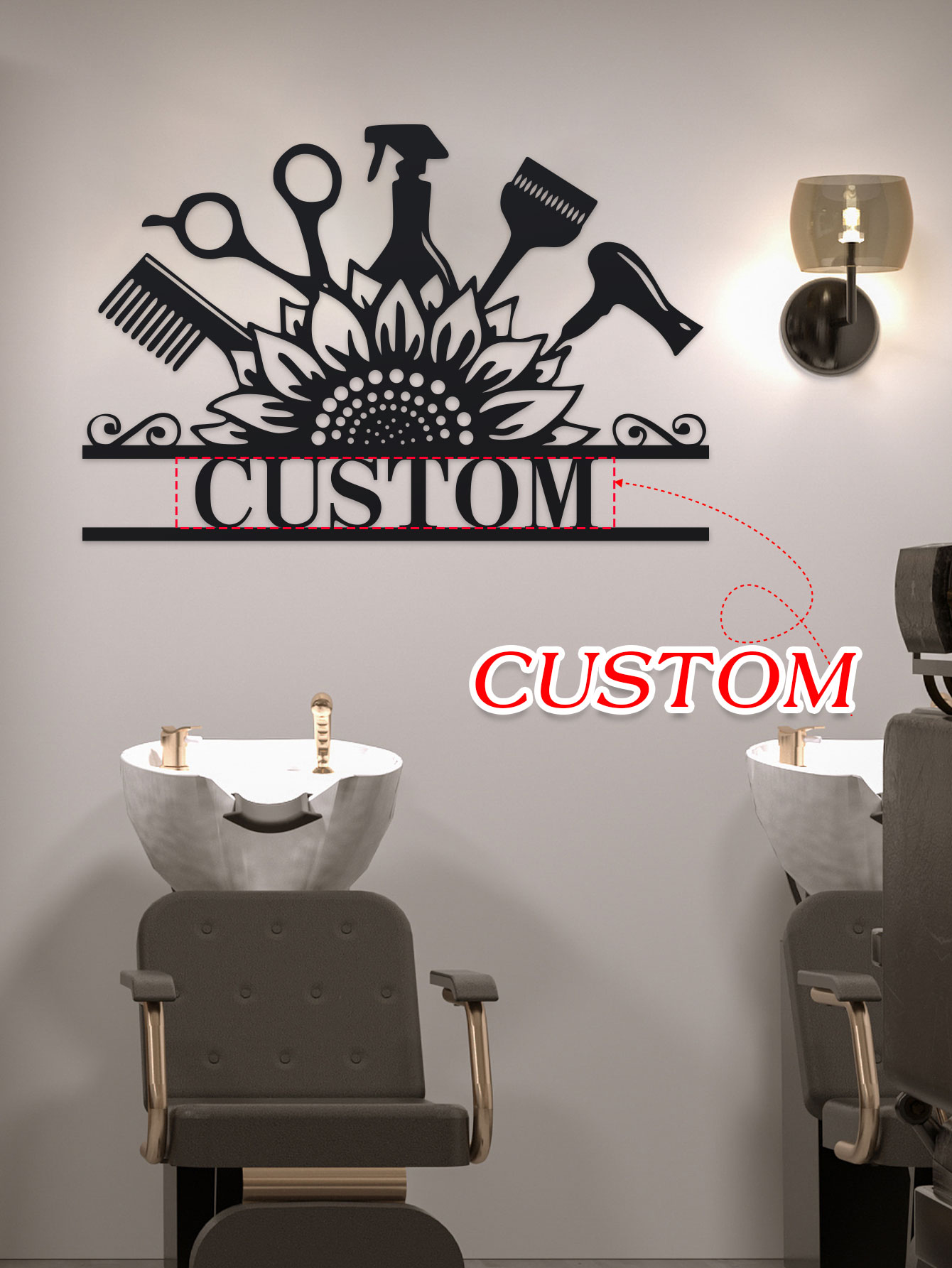 Custom Hair Dresser Metal Sign - Industrial Laser Power avaliação e preço