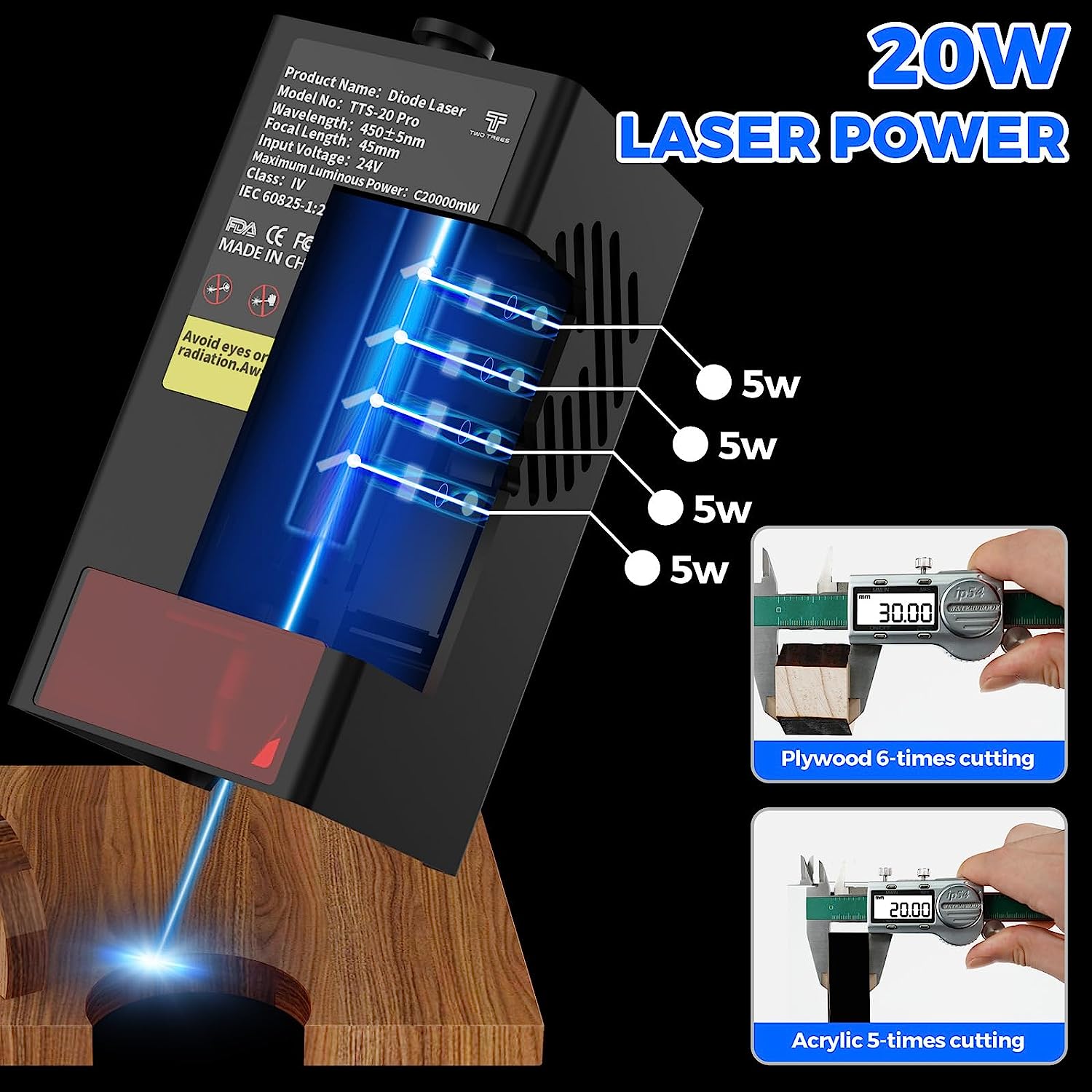 TWOTREES TTS-20 Pro 20W Metal  - Industrial Laser Equipment avaliação e preço