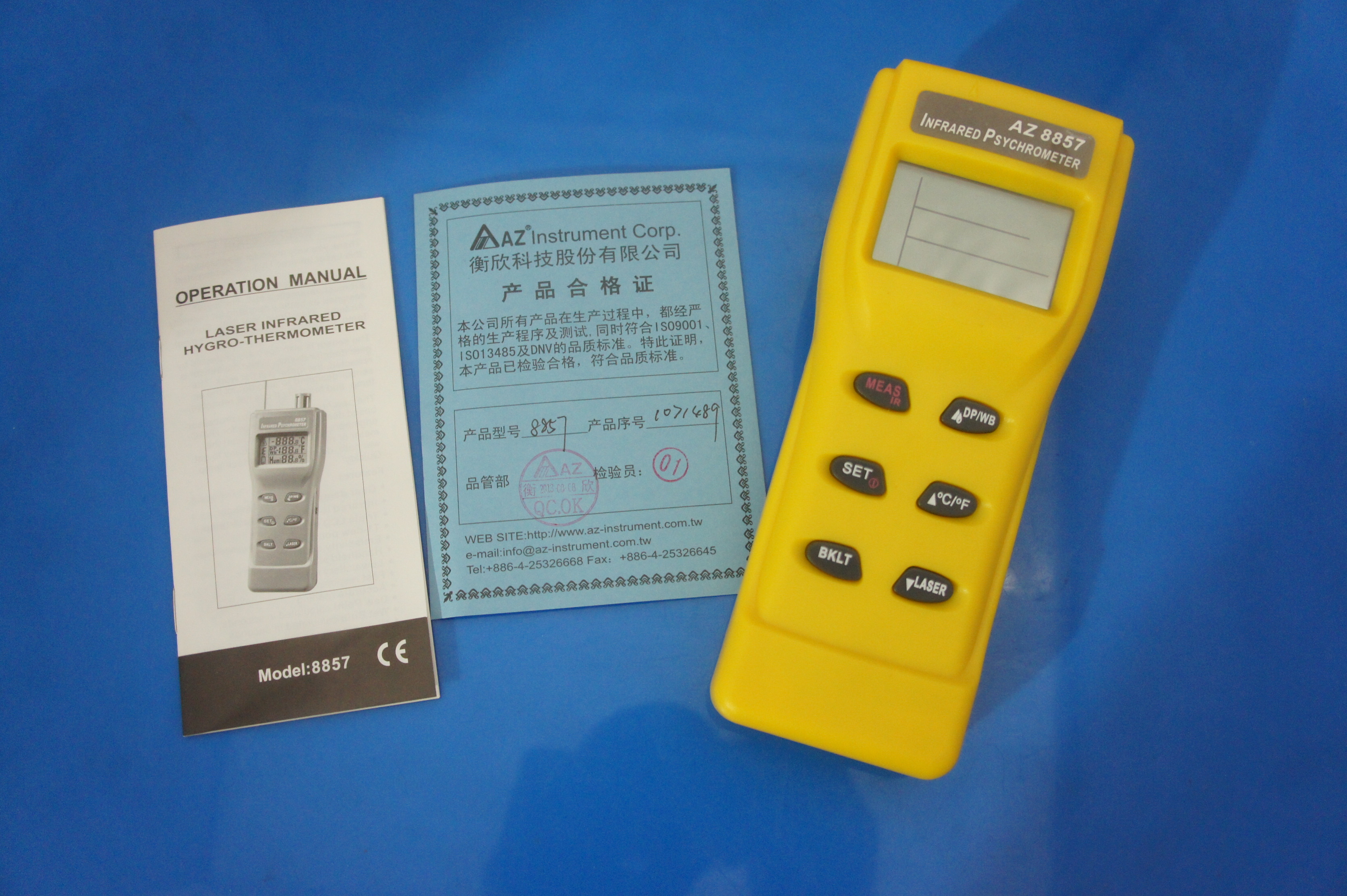 AZ-8857 Infrared Thermometer w - Industrial Laser Measurement avaliação e preço